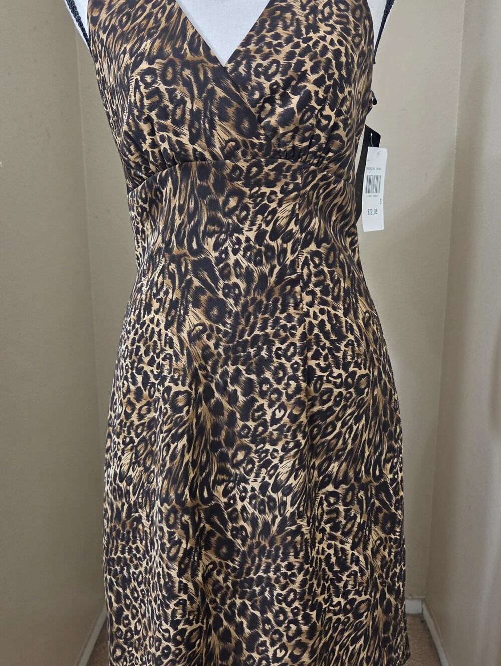Connected apparel Leopard-Print Halter Backless Dress - Brown/Black. 6